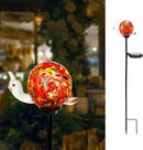 Solar Garden Decoration Outdoor Snail Lights, Hand Blown Glass Waterproof Solar Light Stake Decorate Paths, Pathways, Lawns and Yards Art for Mom, Mother's Day Gifts by GreenHaven Gardens