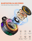 Waterproof Bluetooth Shower Speaker, Suction Cup, Small Portable Wireless IPX7 Waterproof Outdoor Speakers, Loud Stereo Sound Deep Bass, TWS Pairs, 6 Mode RGB Lights, All Ages Gift for Christmas by TinyTreasures Baby Boutique