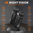 GTHUNDER Night Vision Goggles, Night Vision Binoculars – 4K UHD Video, 52MP Photos, App Remote Control, 10X Zoom, 4" HD Screen, 984ft, 7-Level IR, 4000mAh, 32GB Card – Ideal for Hunting & Security by TinyTreasures Baby Boutique