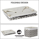Bidtakay Large Fabric Storage Basket Set of 2 Collapsible Rectangle Basket for Shelves 16" X 11.8" X 11.8" Decorative Organizer Bins for Clothes Toys(White&Quatrefoil Grey) by TinyTreasures Baby Boutique