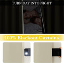 NICETOWN 100% Blackout Curtains 96 inches Long, Grommet Lightweight Easy to Install Portable Blackout Curtains Energy Saving Shades for Living Room/Bedroom, Muted Beige, W52 x L96, 2 Panels by TinyTreasures Baby Boutique
