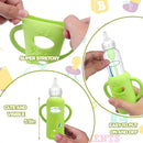 4 Pack Silicone Sleeves for Dr. Brown's Glass Baby Bottles - Drop Protection Baby Bottle Sleeves,Compatible with Dr. Brown's Newborn Glass Bottles,with Silicone Handles,8 oz by TinyTreasures Baby Boutique