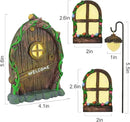 Resin Fairy Door & Window Set with Glow in The Dark Windows, Miniature Sculpture for Trees, Outdoor Decor Accessories by GreenHaven Gardens