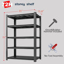 5-Tier 35" W x 15.8" D x 72" H Garage Shelving 3000LBS Storage Shelves Heavy Duty Metal Shelf Unit Adjustable Basement Industrial Storage Racks by GreenHaven Gardens