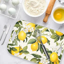 Serving Trays with Handles, 14.5 x 9.8 inch Rectangular Plastic Tray for Restaurant, Kitchen, Lemon and Lemon by CozyNest Decor