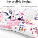 Pea Pod Infant Car Seat Insert with 3 Strap Covers, 3 in 1 Reversible Floral Baby Car Seat Head Support for Newborn, 3D Soft Minky Carseat Cushion for Preemie to Infant, Stroller, Swing, Bouncer by TinyTreasures Baby Boutique