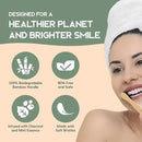 Greenzla Bamboo Toothbrushes, Wooden Toothbrush Set with Soft Bristles, Includes Travel Case and Charcoal Dental Floss, 4 Pack by CozyNest Decor