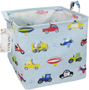 FANKANG Square Nursery Hamper Storage Bins Canvas Laundry Basket Foldable with Waterproof PE Coating Storage Baskets Gift Baskets for Children, Office, Bedroom, Clothes（Square-Car ） by TinyTreasures Baby Boutique