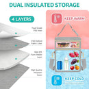PIIOSER Breastmilk Cooler Bag with Ice Pack Fits 6 Baby Bottles Up to 9 Ounce, Insulated Baby Bottle Tote Bags, Double Layer Waterproof Leak-Proof with Shoulder Strap for Nursing & Working Mom (Grey) by TinyTreasures Baby Boutique