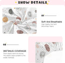 Galaxy Space Planets Crib Sheets for Boys and Girls, Fitted Baby Crib Sheets Soft and Breathable Mini Crib Sheets 52 X 28 Inches by TinyTreasures Baby Boutique