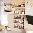 X-cosrack 5-Tier Small Wall-Mounted Spice Rack Organizer, Height-Adjustable, Space-Saving Compact Design for Kitchen Pantry Cabinet, Black by CozyNest Decor
