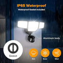LUTEC 80W 9000LM LED Security Lights Motion Sensor Outdoor Lights, 4 Head LED Flood Light Outdoor 5000K Daylight, IP65 Waterproof, Motion Detected Light for Outside, Garage, Yard - 2 Pack (Black) by GreenHaven Gardens