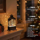 Christmas Tree Snow Globe Lantern Christmas Decorations Gifts Auto Snowfall Glitter Music Collection Snowman Train Candy Cane with 6H Timer USB/Battery Powered 10.2 inch by CozyNest Decor
