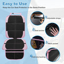 Child Car Seat Protector, 2 Pack with Mesh Pockets & Non-Slip Backing, 600D Durable (Pink, Standard) by TinyTreasures Baby Boutique