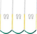 TURFEE 3 Pack Green Swing Seats Heavy Duty with 66" Chain, Swing Set Accessories Replacement with Snap Hooks for Kids Outdoor Play Playground, Trees, Backyard (Limit 300lb) by TinyTreasures Baby Boutique