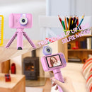 Kids Camera with Flip-up Lens for Selfie & Video, HD Digital Camera with 32GB SD Card, Ideal for 3-8 Years Old Girls Boys on Birthday Christmas Party as Gift(Pink) by TinyTreasures Baby Boutique