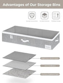 StorageWorks Under Bed Storage Containers with Handles and Label Holder, 2 Pack Ultra-thick Fabric Underbed Bins, Closet Organizer for Clothes, Blankets, Sweater by CozyNest Decor