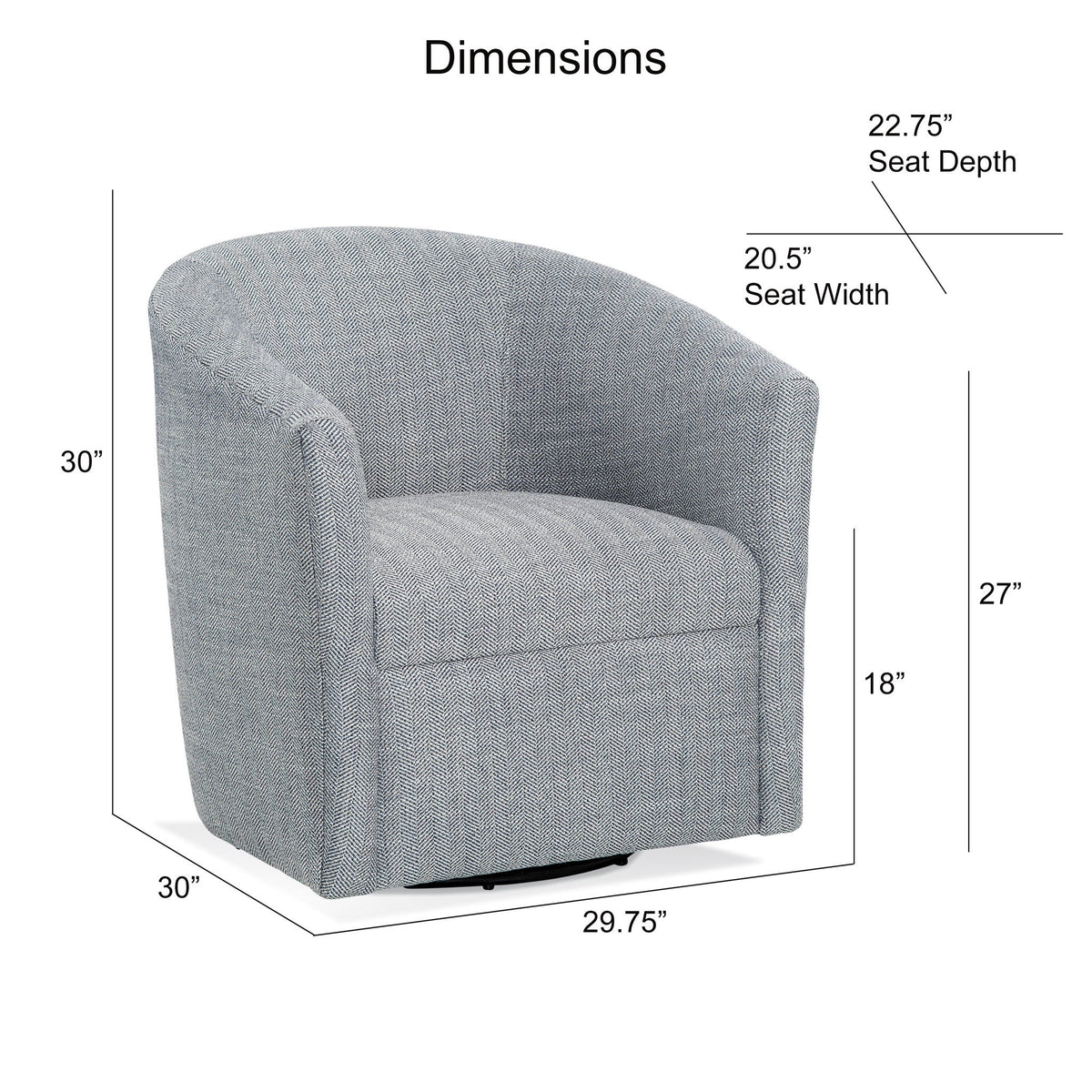 Lainey - Swivel Barrel Chair With 360 Degree Rotation, photo 12 of 17