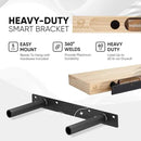 Homeforia Floating Shelf Black 12 inch, High End Solid Real Wood Small 12inch Floating Shelves for Wall Mounted, Black Wooden 12 in Floating Shelves, Heavy Duty Bracket, 12 X 6.5 X 1.75 inch, Set of 2 by CozyNest Decor