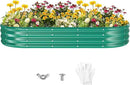 Galvanized Raised Garden Beds for Gardening - 72 x 36 x 12 inch Oval Metal Planter Boxes Above Ground Outdoor for Vegetables,Flowers,Herbs, Garden Container Green (1, 6X3X1FT) by GreenHaven Gardens
