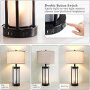 RORIA Set of 2 Modern Table Lamps for Living Room with 2 USB Ports, White Frosted Glass Nightlight for Bedroom, Contemporary Desk Lamps for Nightstand End Table Entryway, 4 Bulbs Included (Black) by CozyNest Decor