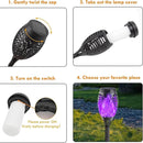 12-Pack Solar Lights Outdoor Waterproof,Halloween Decorations Solar Tiki Torches with Flickering Flame (Upgraded Super Bright),Halloween Solar Lights for Outside Patio Yard Porch Garden Decor （Purple） by GreenHaven Gardens