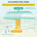 Compact Greenhouse Kit 7'x15'x7' with Galvanized Frame, 140G Green PE Cover, 1 Door & 8 Windows for Outdoor Gardening by GreenHaven Gardens