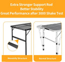 Camping Table 3FT Grill Table Foldable Folding Picnic Portable Stand Mesh 2 Height Adjustable Outdoor Card BBQ RV Black 35.5×23.6 ×26 inch by GreenHaven Gardens