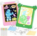 2 Pack Magic Led Drawing Boards for Kids: Light Up Tracing Pad, 8 Light Modes, Drawing Pads for Kids Ages 4-8 with Tracing Cards Markers, Arts Crafts Learning Toy Ideal Gift Toy for Boys Girls by TinyTreasures Baby Boutique