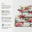 DaDa Bedding Romantic Roses Lovely Spring Pink Floral Garden Fitted & Flat Bed Sheet Set w/ Pillow Cases (JHW879) by DaDalogy Bedding Collection