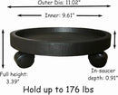 2 Pack of 11 Inch Heavy Duty Plant Caddy with Wheels,Rolling Plant Stand Pot Trolley,Wheeled Planter Saucer Tray,Potted Flower Mover Dolly with Casters Round Coaster for Indoor Outdoor by GreenHaven Gardens