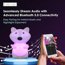 Combined Bluetooth Speaker & Nightlight With 9 Color Emissions, Child Friendly Silicone & BPA Free, USB Recharging, Receives Audio From Computer, Phone Or Tablet, and includes Remote Control (Fox) by TinyTreasures Baby Boutique
