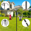 FEED GARDEN [Upgrade Version 76 Inch Three Shepherd Hooks for Outdoor,Bird Feeder Pole with 5 Prong Base, Adjustable Shepard Hooks for Hanging Plant, Solar Lanterns, Wind Chimes, 2 Pack by GreenHaven Gardens
