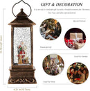 House & Garden Decoration,Christmas Lantern with 8 Pieces of Music,Sparkling Crystal Keep Circling Around The Snowman Families Music Box as a (Santa Claus) by CozyNest Decor