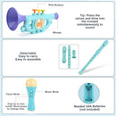 Musical Toys for 2 3 Year Old Boy Girl Birthday Gifts, 5 in 1 Montessori Musical Instruments for Toddlers 2-4 with Trumpet/Microphone/Flute/Harmonica, Preschool Learning Toys for Baby 18+ Months by TinyTreasures Baby Boutique