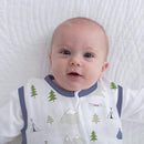 Amazing Baby Cotton Muslin Sleeping Sack, For Baby Boy or Girl, Wearable Blanket with 2-way Zipper, Outdoor Adventure, Denim, Small (0-6 Month) by TinyTreasures Baby Boutique