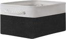 TheWarmHome Storage Bins for Shelves - 1 Pack 13.8x9.7x6.7 inch Storage Basket for Organizing for Closet Organizer Cubes Laundry Cloth Nursery (White & Black) by TinyTreasures Baby Boutique