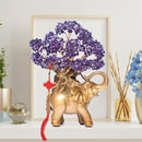 Amethyst Crystal Money Tree on Gold Elephant Statue, 17”Large Gemstone Bonsai Tree of Life Home Décor Gifts for Wealth Positive Energy, Feng Shui Décor by GreenHaven Gardens