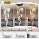H150'' Modern Chandelier Modern Led Chandeliers Foyer Chandelier Stairs Large Chandelier Adjustable Black Chandeliers Pendant Lighting Fixture Hanging Ceiling Light by CozyNest Decor