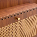 Walker Edison | Rattan Modern Minimalist Entryway Storage Cabinet