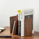 Muso Wood Handmade Walnut Book Ends, Non-Skid Bookends for Shelves, Large Sturdy Book Ends for Heavy Books, Decorative Book Shelf (3 Pairs) by CozyNest Decor