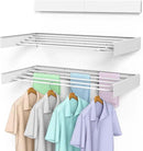 Laundry Drying Rack Collapsible, Wall Mounted Clothes Drying Rack, Space Saving Drying Rack for Laundry, 40" Wide, 16.5 Linear Ft, 5 Aluminum Rods, 60 lb Capacity (White 40") by CozyNest Decor