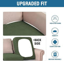 H.VERSAILTEX Super Stretch Individual Seat Cushion Covers Sofa Covers Couch Slipcover Sets Thick Jacquard Textured Twill Fabric (3 Piece Sofa Cushion Covers, Bronze Green) by CozyNest Decor