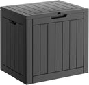31 Gallon Resin Deck Box, Lockable Patio Outdoor Storage Box for Furniture, Garden Tools and Tools Storage, Waterproof Outside Storage Boxes - Black by CozyNest Decor