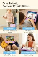 10.1 Inch Kids Tablet with Shockproof Case | Android 14, 64GB+8GB RAM, 12H Battery | Parental Control, Google Kids Space & Preloaded Educational Apps | WiFi 6, HD Display, Ages 3-12 by TinyTreasures Baby Boutique