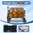 Collapsible Wagon Cart with Wheels Foldable, Folding Wagons Carts with Silent Universal Wheels, Large Grocery Cart On Wheels, Heavy Duty Utility Wagon for Shopping Beach Sports Fishing Camping, 150L by GreenHaven Gardens