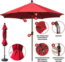 EliteShade USA 10-Year-Non-Fading 10Ft Market Umbrella Patio Umbrella Outdoor Table Umbrella with Ventilation, Logo Red by GreenHaven Gardens