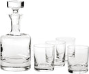 European-Made Decanter Gift Set | 1 Handmade European Lead-free Crystal Decanter with Stopper (30 Fl Oz) & 4 Crystal Whisky Glasses (11 FL Oz) by CozyNest Decor