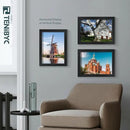 9x12 Frame 3 Pack - Black Woodgrain, 9 x 12 Picture Frame with HD Tempered Glass, Table or Wall Display by CozyNest Decor