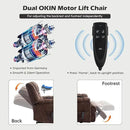 Dual Motor Power Lift Recliner Chair with Massage and Heat for Elderly People, Infinite Position, Brown Recliner Chair, Chenille Fabric Lift Chair by CozyNest Decor